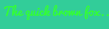 Image with Font Color 33FF33 and Background Color 32CD99